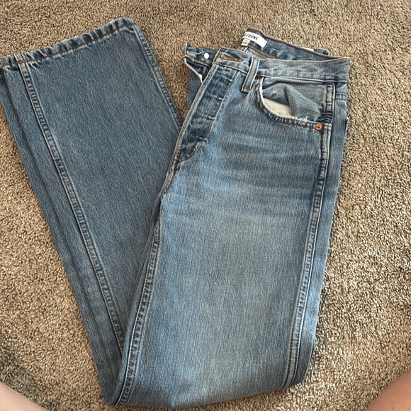 Re/Done Denim - Re/Done High-Rise Light Blue Straight Jeans